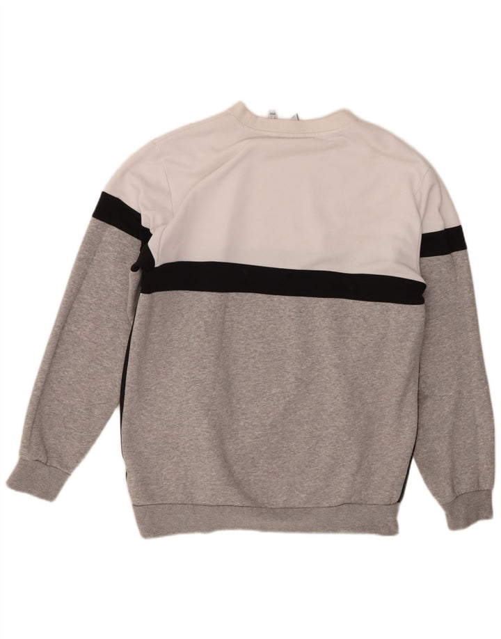 Adidas Sweat-shirt graphique pour homme en coton color block Gris Taille L