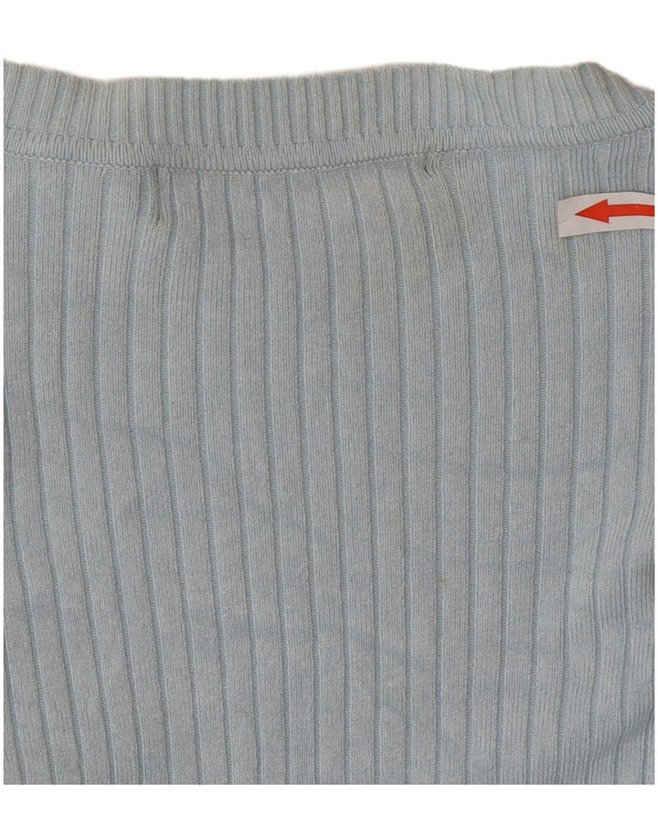 Zara Cardigan Femme Pull UK 12 Rayonne Bleu Moyen