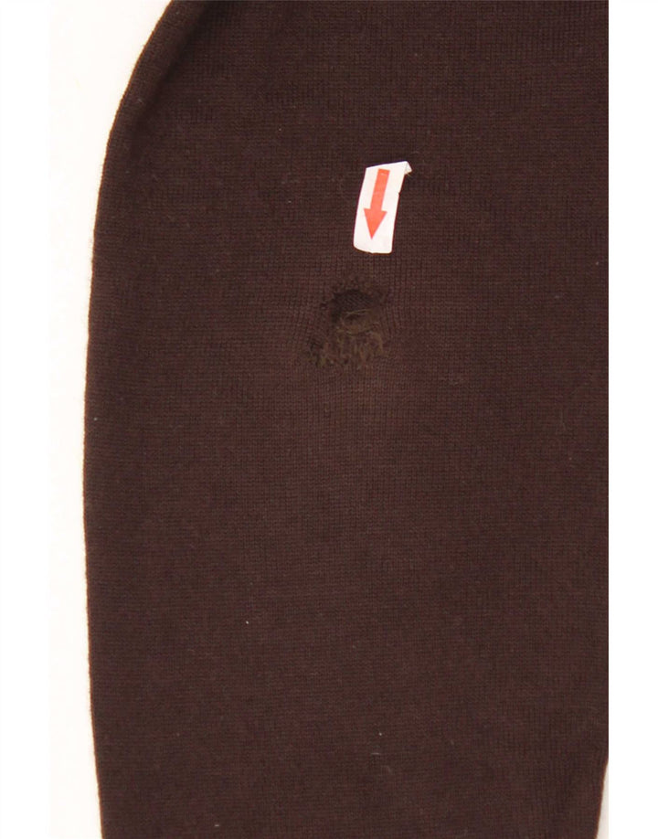 HUGO BOSS Pull cardigan coupe slim en laine marron moyen