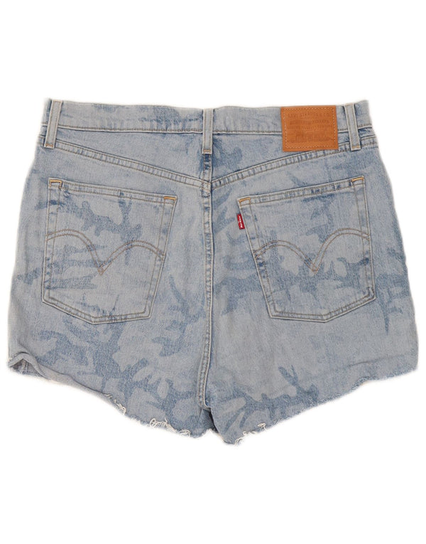 Levi's Short En Jean Taille Haute Ribcage Femme W32 Large Bleu Camouflage
