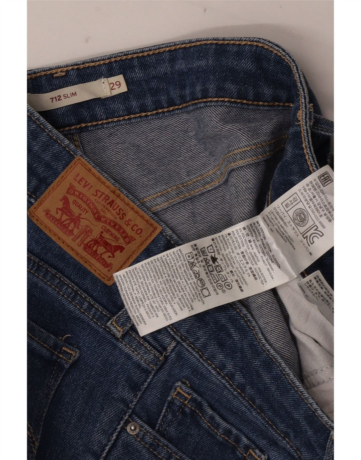 LEVI'S Jean Slim Court 712 Femme W29 L24 Bleu Coton