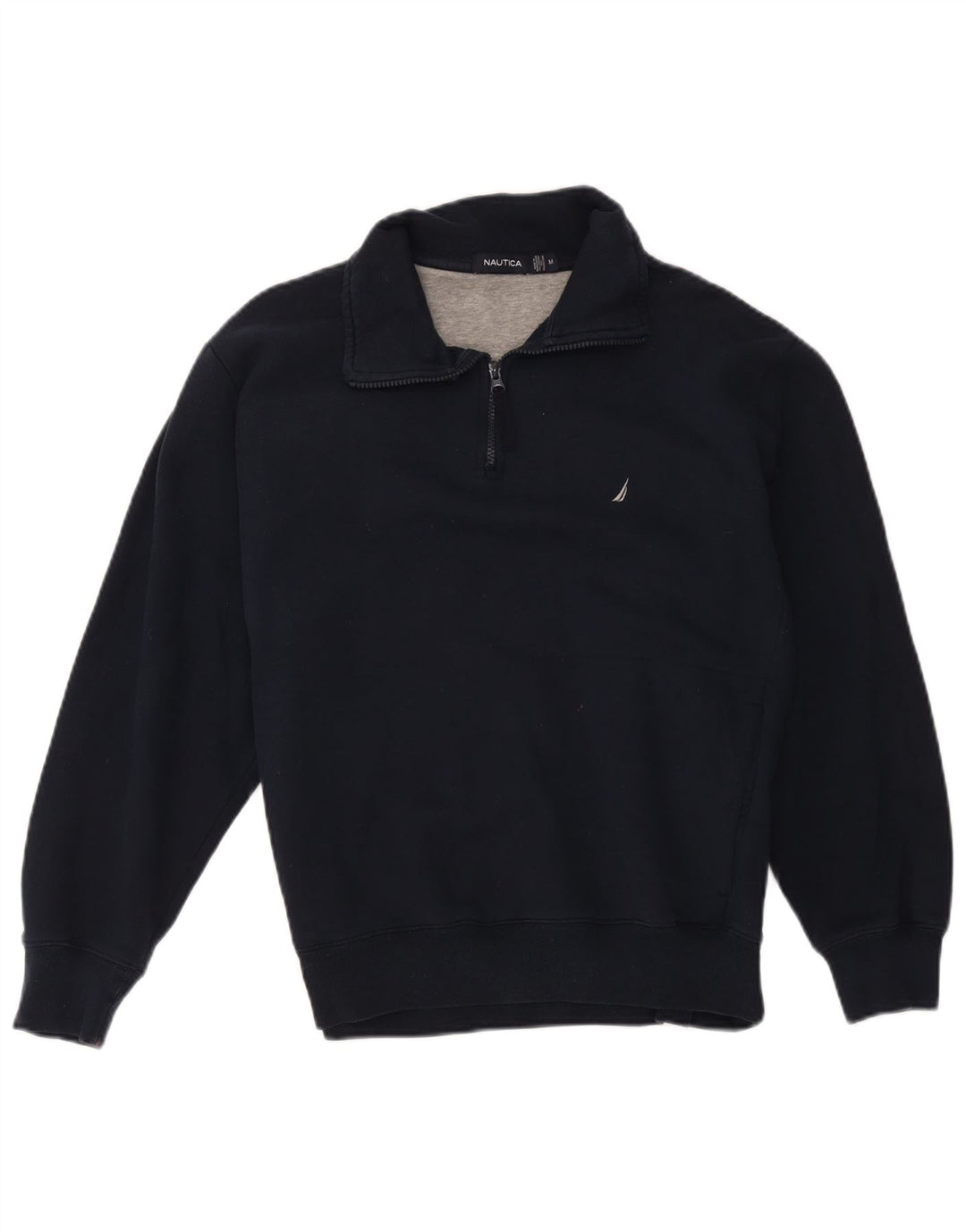 Nautica Sweat-shirt col zippé pour homme en coton bleu marine moyen
