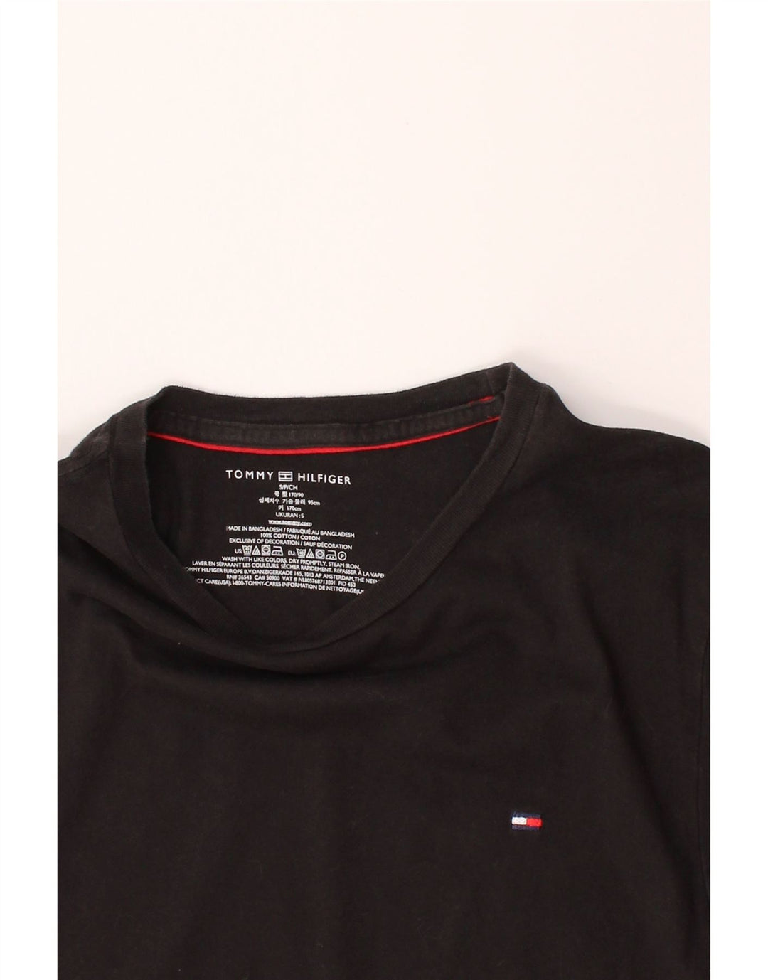 TOMMY HILFIGER Mens T-Shirt Top Small Black Cotton Vintage Tommy Hilfiger and Second-Hand Tommy Hilfiger from Messina Hembry 