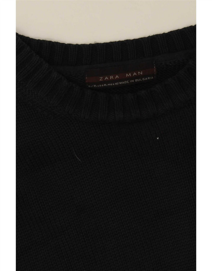 Zara Pull ras du cou pour homme XL Noir