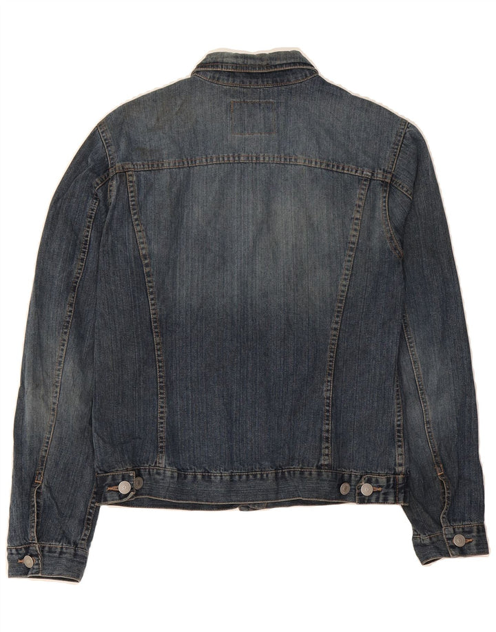 SISLEY Womens Denim Jacket UK 14 Medium Blue Cotton Vintage Sisley and Second-Hand Sisley from Messina Hembry 