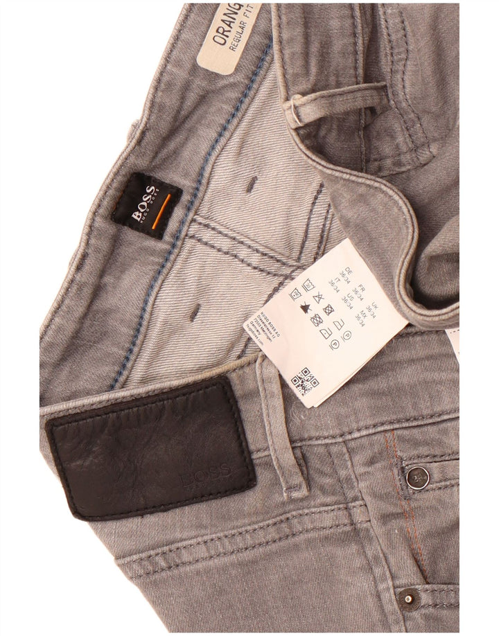 Hugo Boss Jean droit coupe droite W36 L34 gris coton
