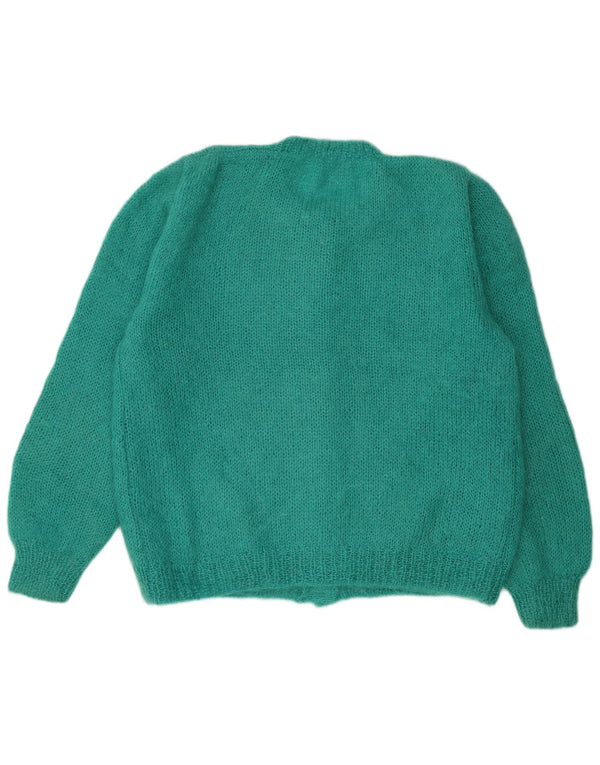VINTAGE Pull Cardigan Femme UK 16 Grand Vert