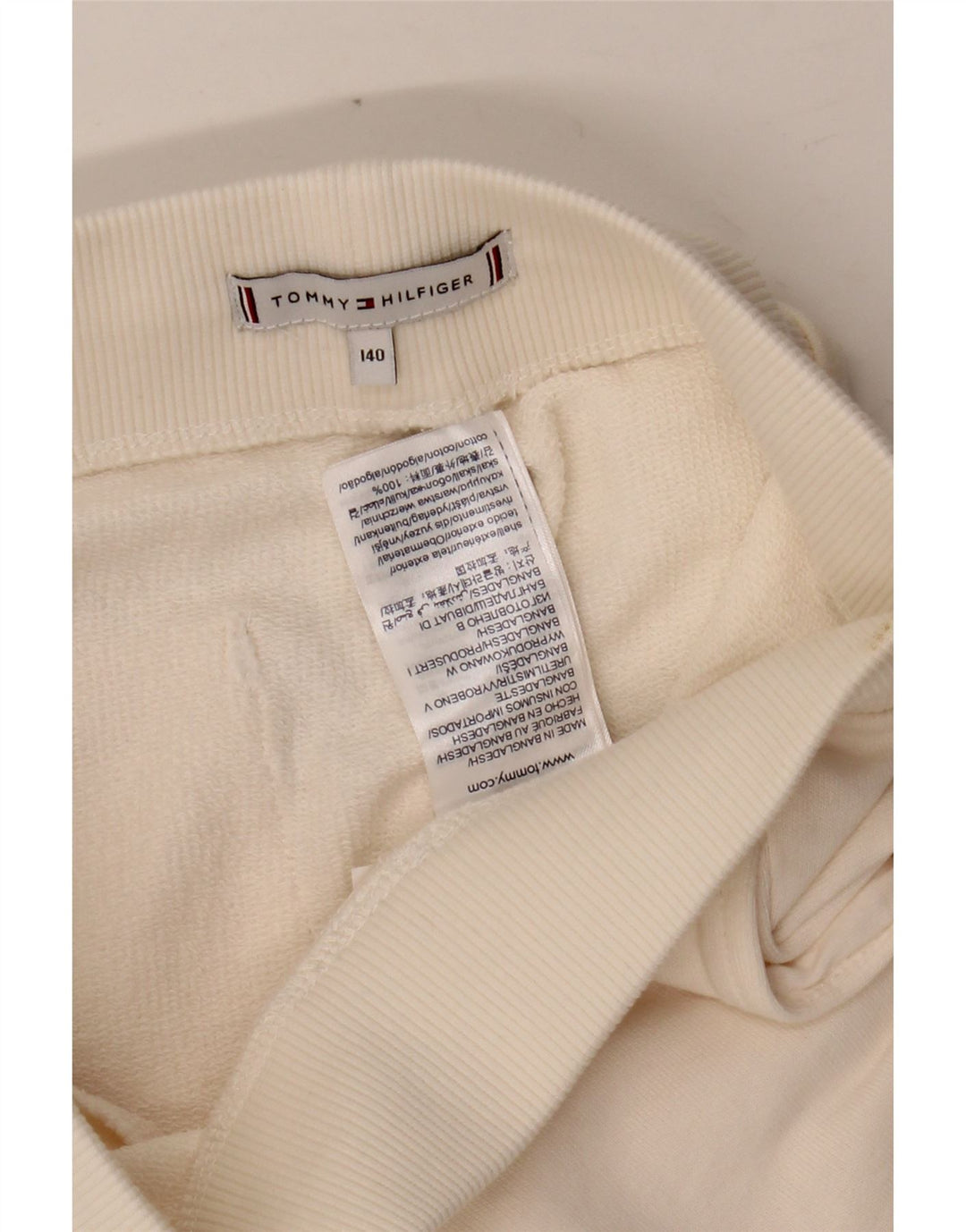 TOMMY HILFIGER Pantalon de survêtement fille 9-10 ans blanc cassé