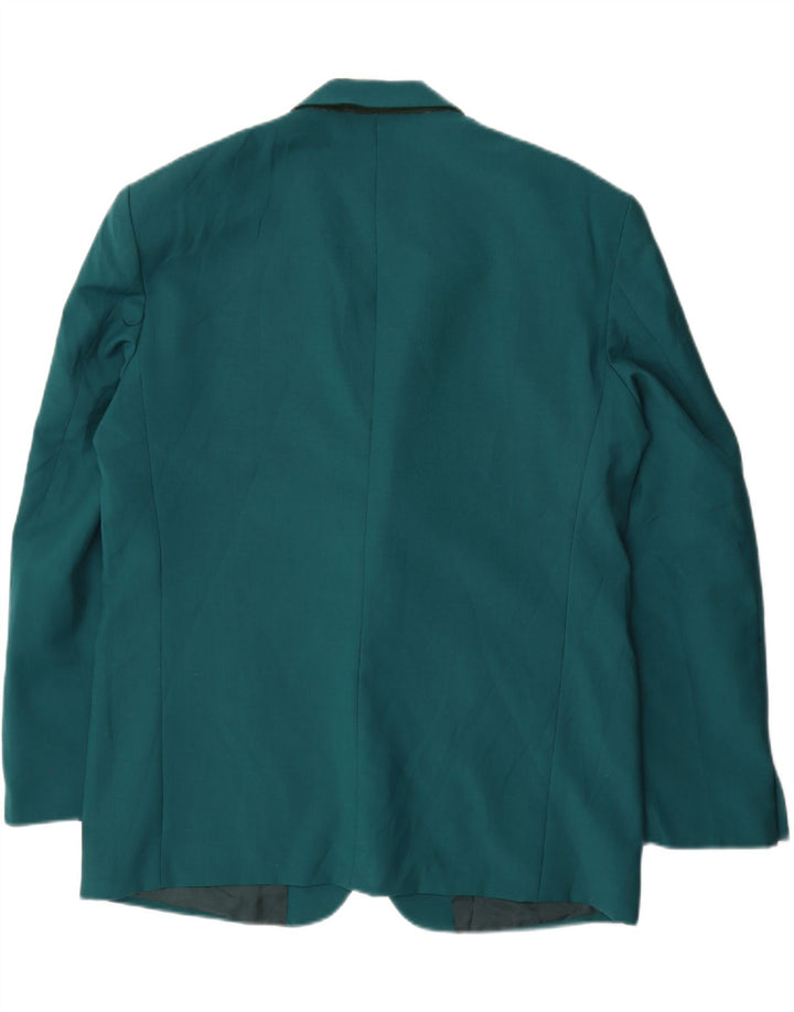 vintage Homme 2 Bouton Blazer Veste IT 54 2XL Laine Bleue