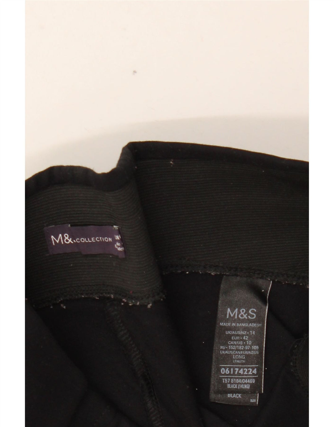 MARKS & SPENCER Leggings Femme UK 44 Large Noir Viscose