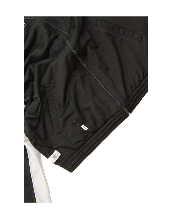DIADORA Veste de survêtement graphique pour homme UK 40 Medium Noir Colourblock