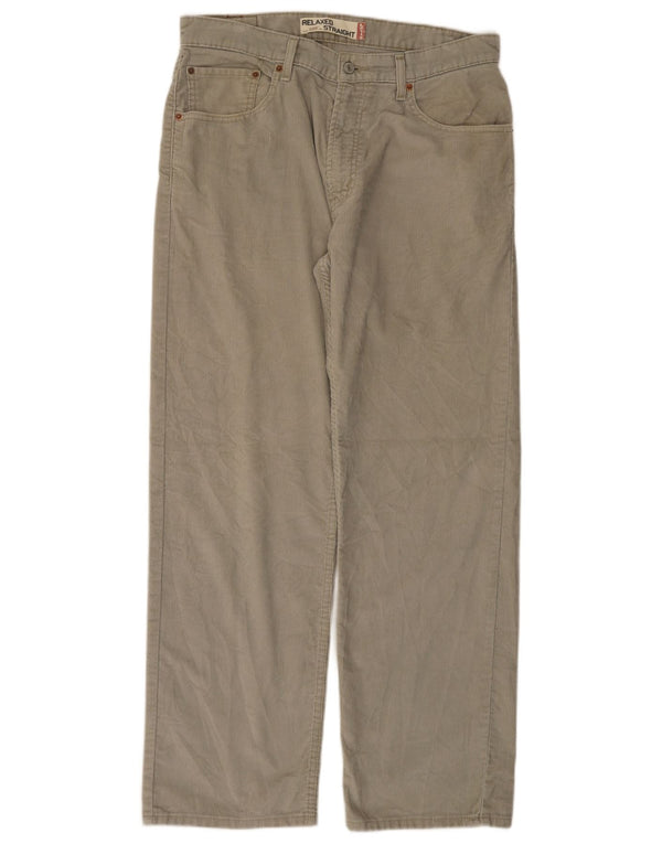 Levi's Pantalon droit 559 en velours côtelé coupe décontractée W34 L32 Homme Gris Coton
