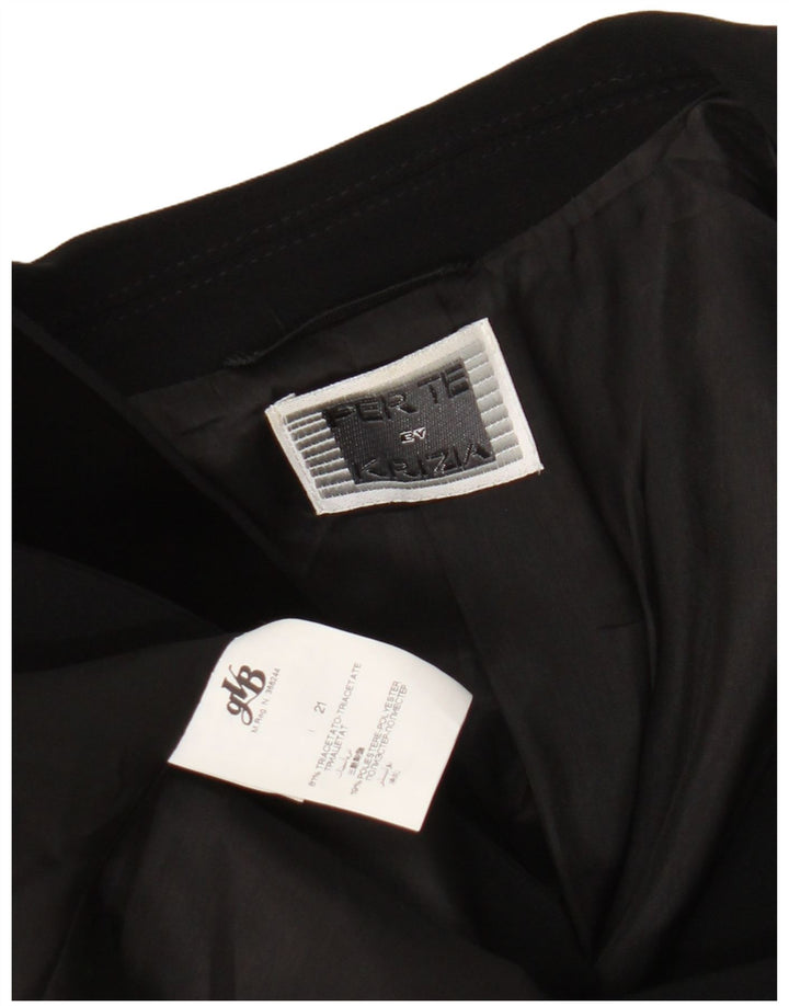 Perte by Krizia Veste blazer à 1 bouton pour femme UK 18 XL Triacétate noir