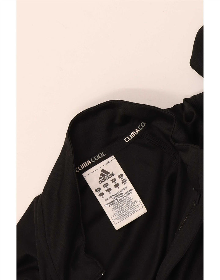 Adidas Climacool Zip Neck Pull Survêtement Top UK 10 Petit Noir