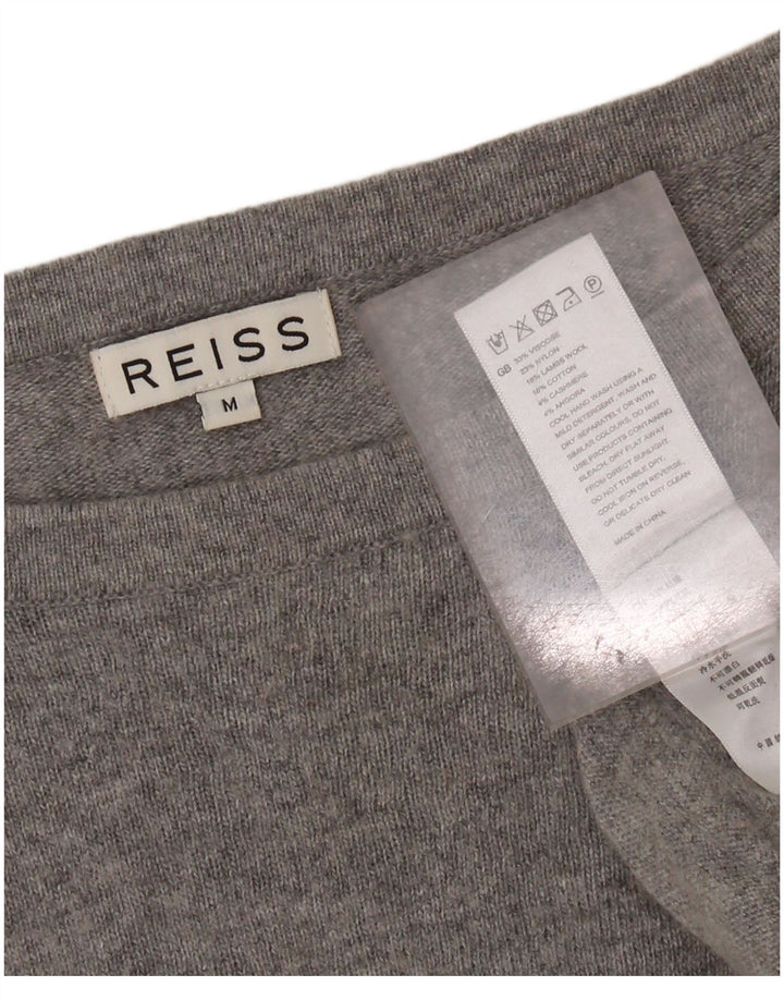 REISS Pull col bateau pour femme UK 14 Gris moyen Viscose