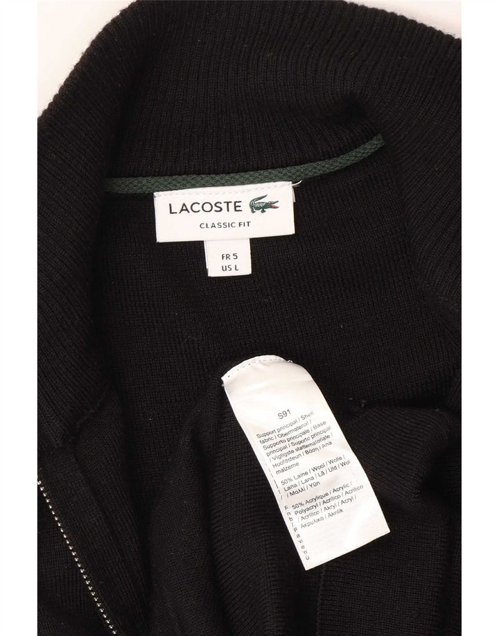 Lacoste Mens Classic Fit Cardigan Sweater Taille 5 Grande laine noire