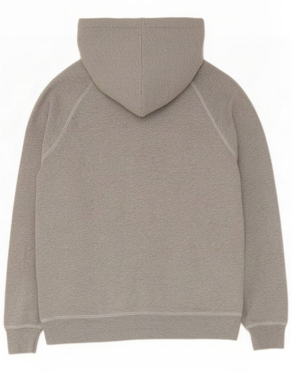Jack Wills Pull à capuche graphique pour femme UK 12 Gris moyen en coton moucheté