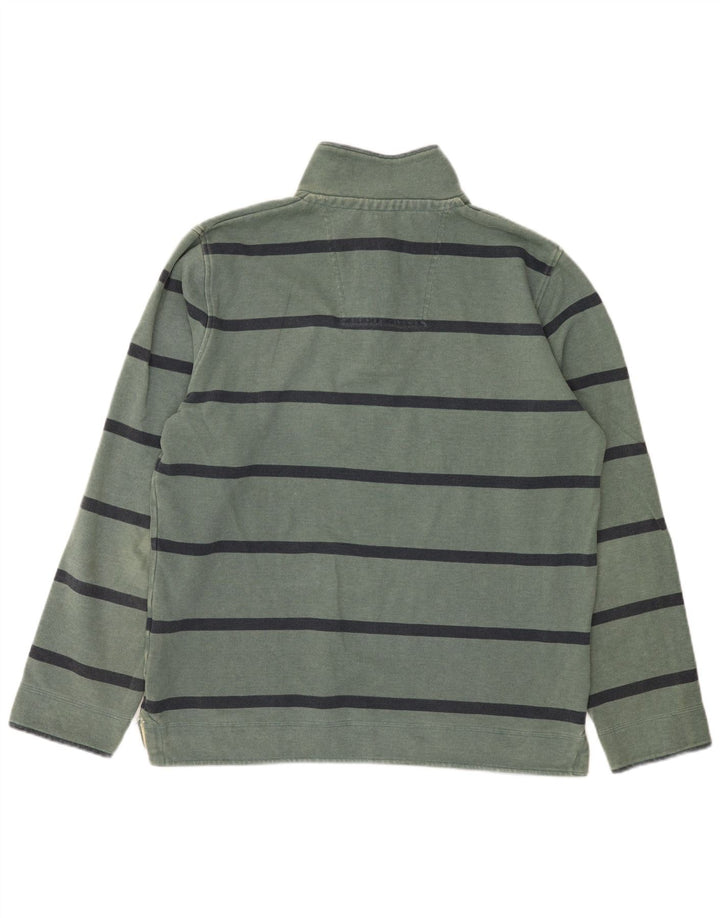 J. Crew Sweat-shirt à col zippé pour homme en coton rayé vert moyen