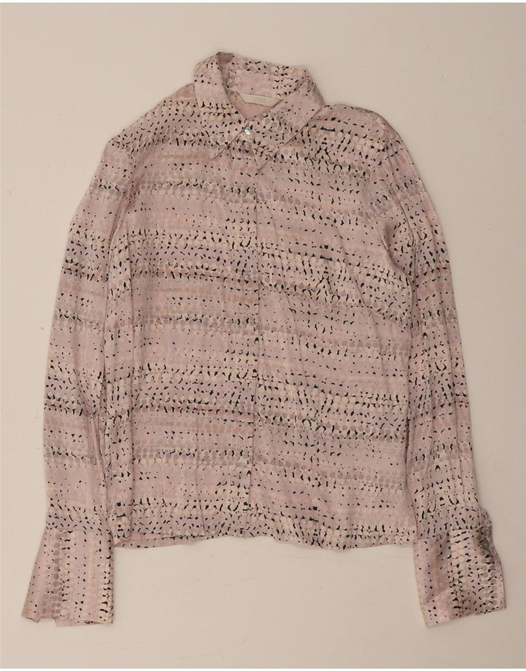 Marks & Spencer Chemisier pour femme UK 12 en soie à pois rose moyen