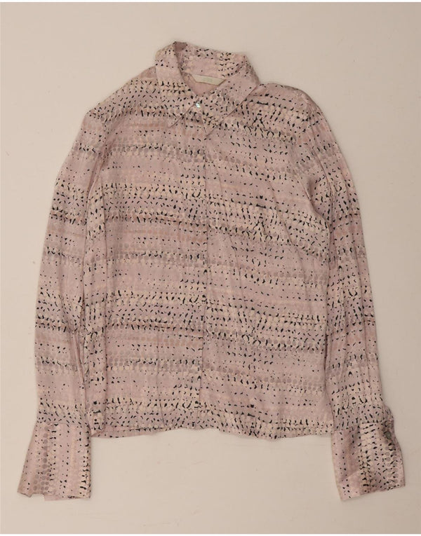 Marks & Spencer Chemisier pour femme UK 12 en soie à pois rose moyen