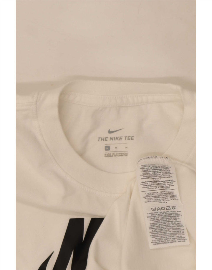 Nike T-shirt graphique pour femme UK 14 en coton blanc moyen