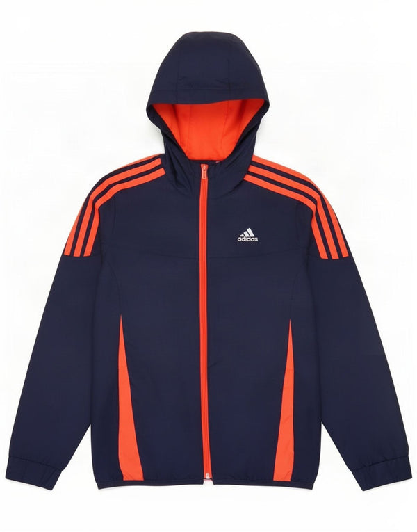 Adidas Veste de survêtement à capuche pour garçon 9-10 ans Bleu marine Colourblock
