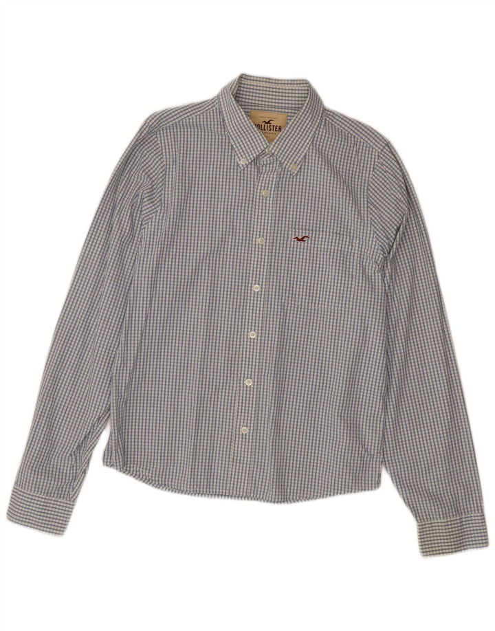 HOLLISTER Chemise Homme XL Bleu Carreaux Coton