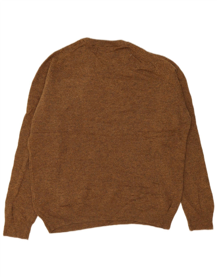 Marks & Spencer Pull Col Rond Homme Marron Moyen Laine d'Agneau