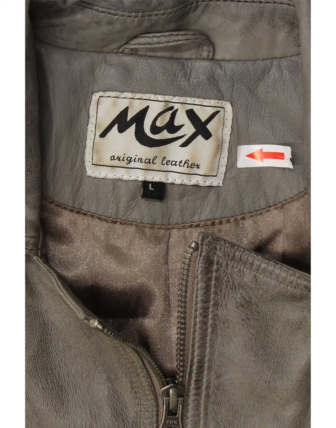 Max Veste de motard en cuir pour femme UK 14 Grand cuir gris