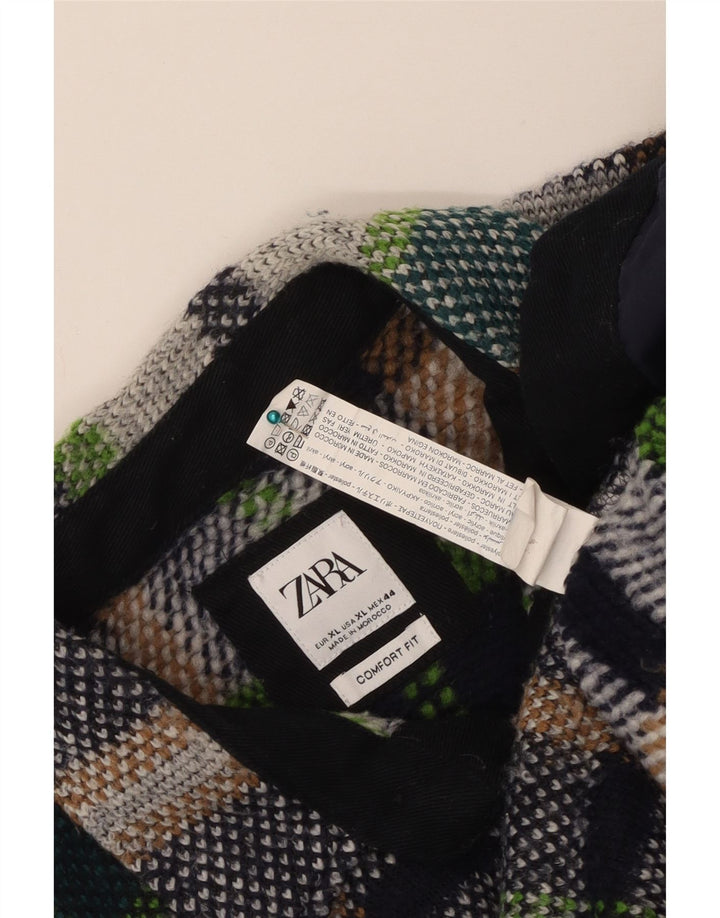 Zara Homme Surchemise Chemise XL Carreaux Multicolores Polyester