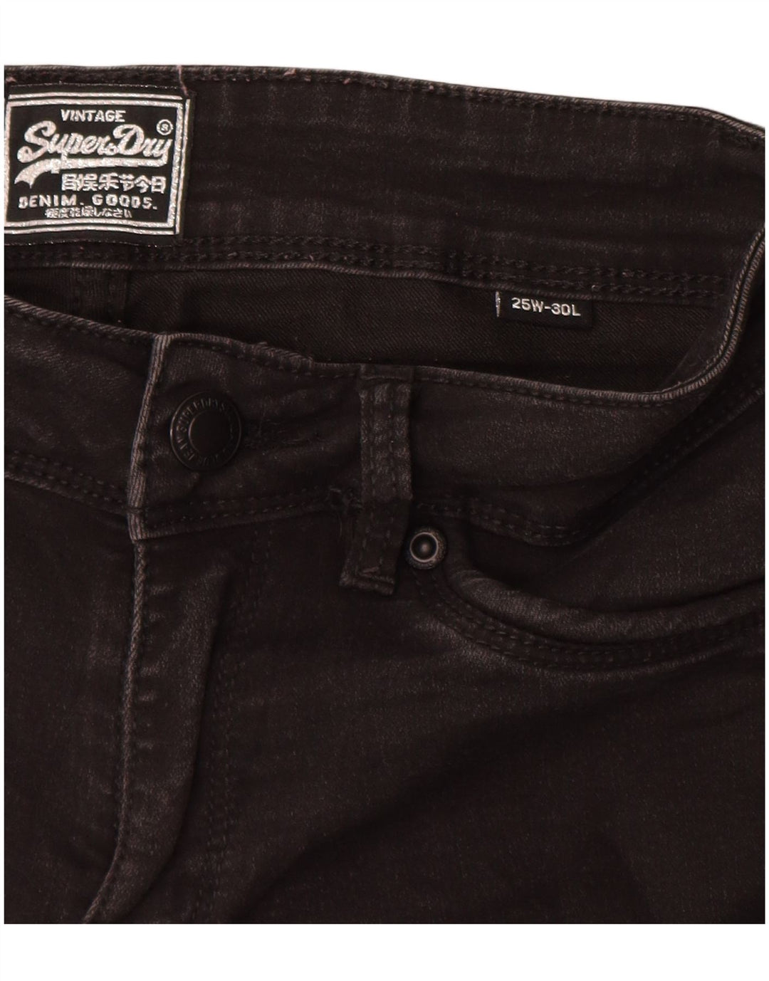 SUPERDRY Jean Skinny Femme W25 L30 Noir Coton