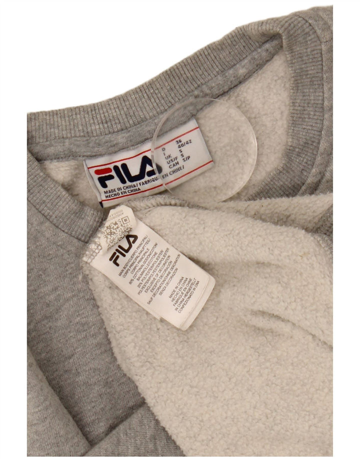 Fila Sweat-shirt surdimensionné pour femme UK 10 Small Gris Coton