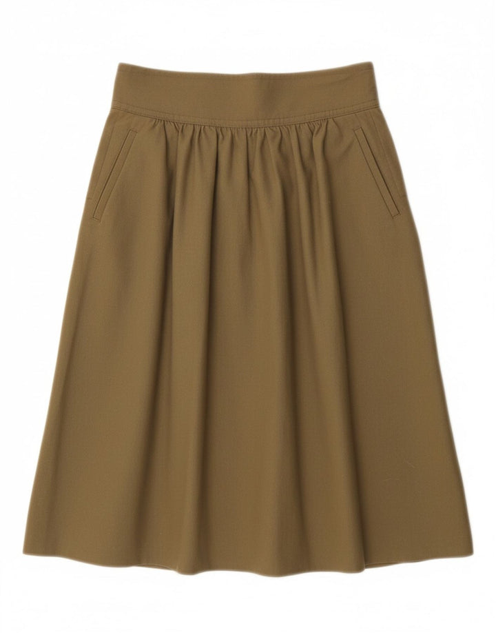 VINTAGE Womens A-Line Skirt IT 40 Small W26  Khaki Vintage Vintage and Second-Hand Vintage from Messina Hembry 