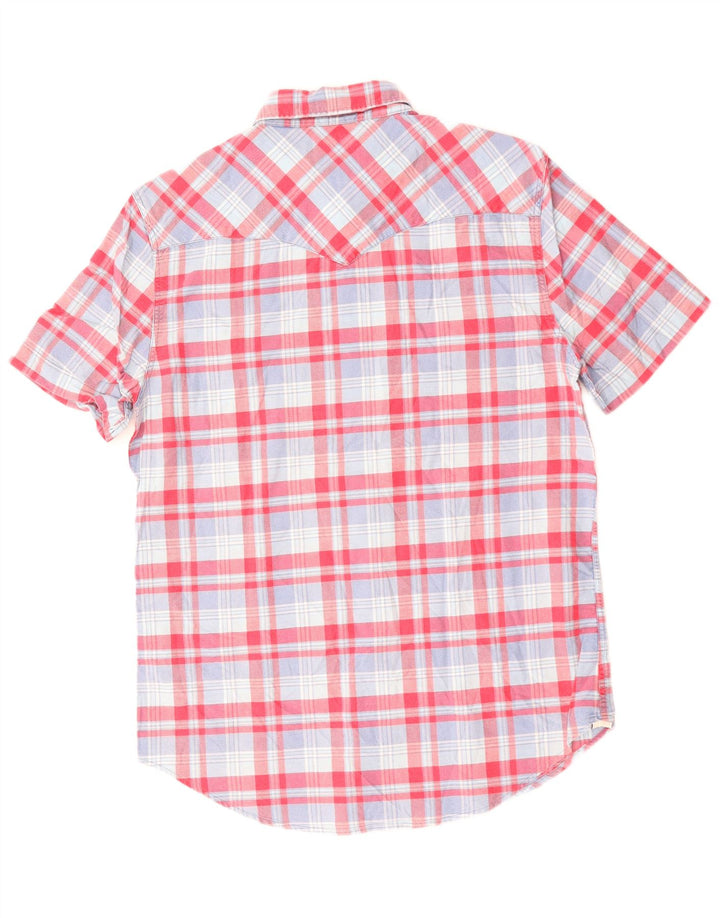 Levi's Chemise Slim Fit à Manches Courtes Homme Rouge Moyen Carreaux Coton