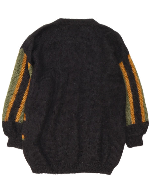 Niki Line Pull ras du cou pour femme UK 14 Grand Noir Géométrique Rétro