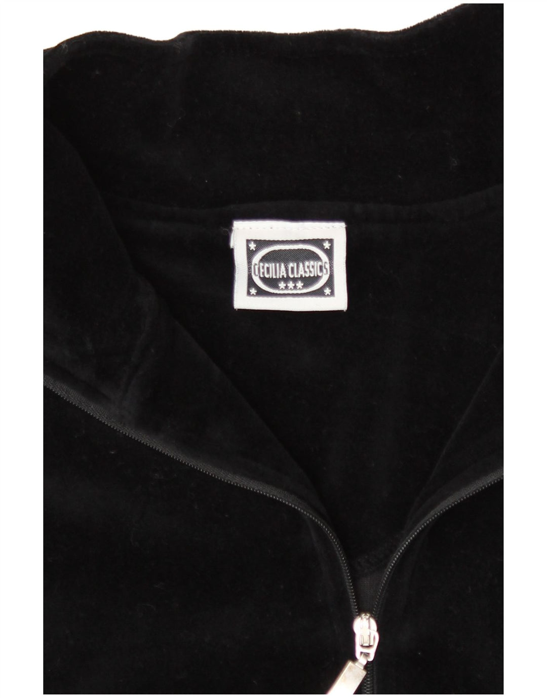 vintage Femme Survêtement Top Veste EU 36/38 Petit Coton Rayé Noir