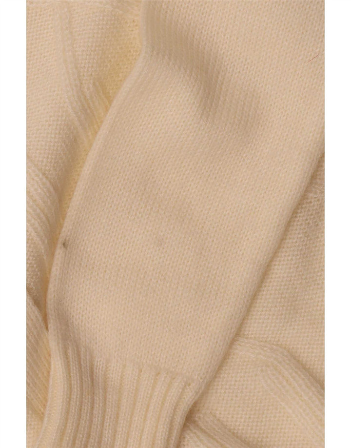 vintage Femme Cardigan Pull UK 14 Moyen Off White