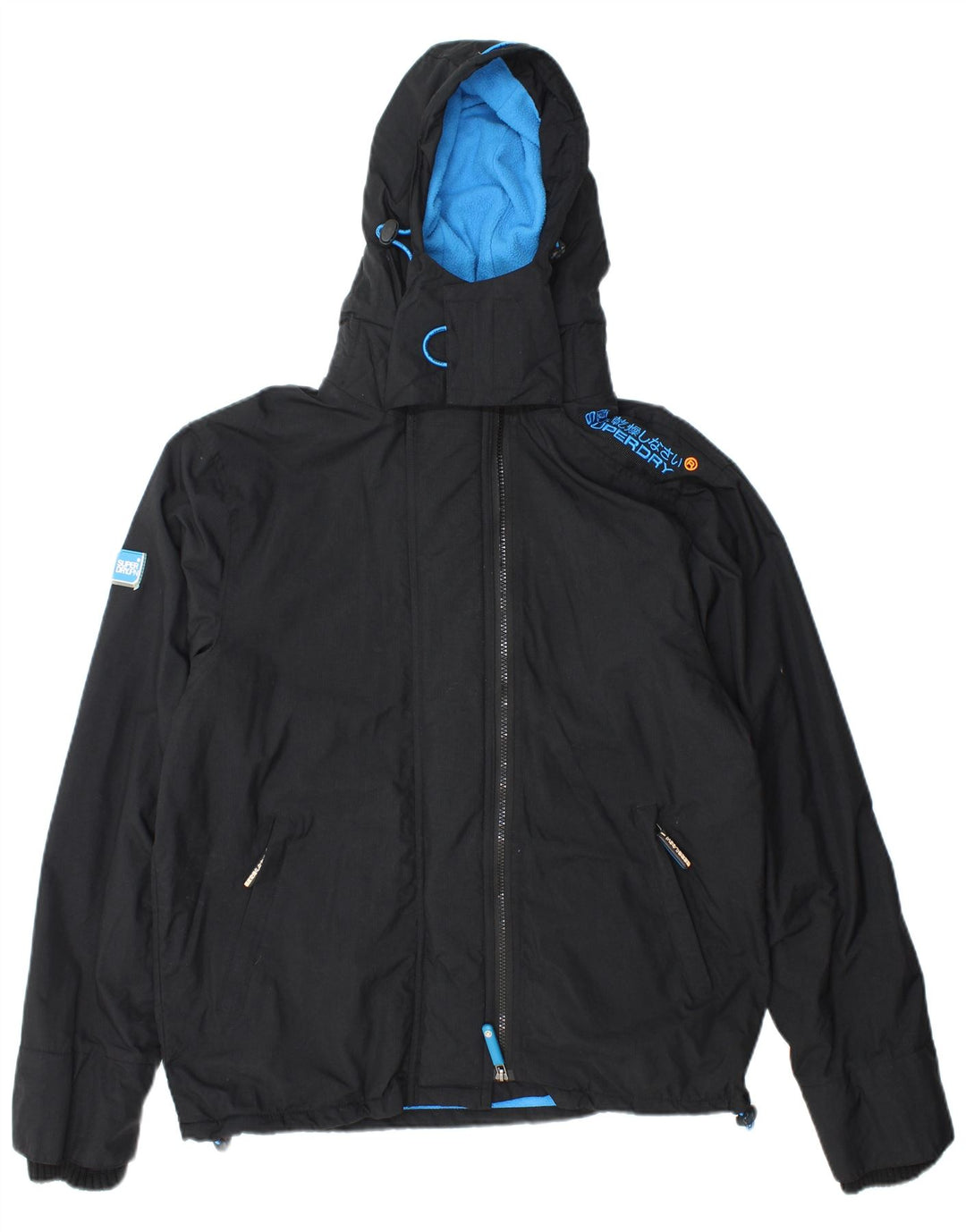 Superdry Veste coupe-vent graphique pour femme UK 16 Large Noir