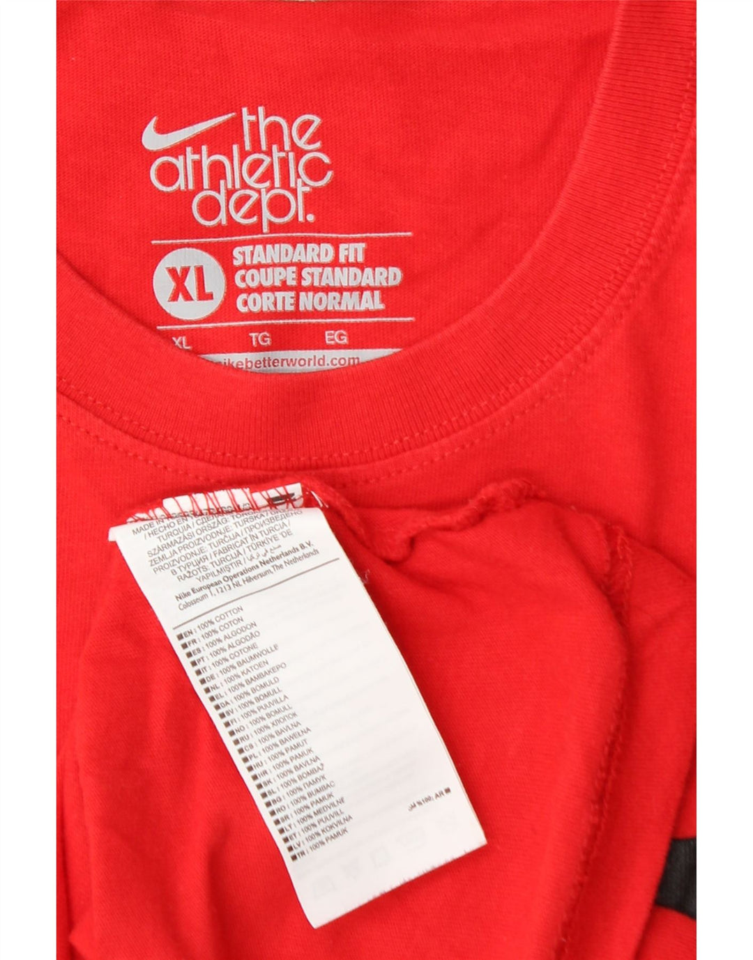 Nike Coupe Standard pour homme Coupe standard T-shirt graphique Top XL Rouge Coton