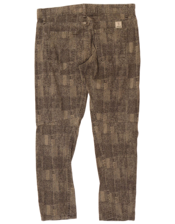 Pantalon décontracté slim vintage pour hommes IT 48 Medium W34 L27 Gris Géométrique