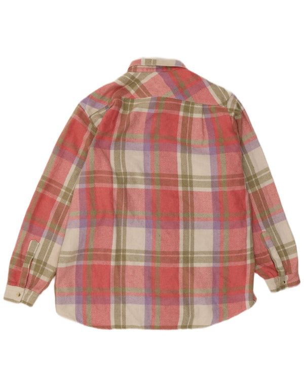 vintage Chemise en flanelle pour hommes Grand chèque rose Acrylique