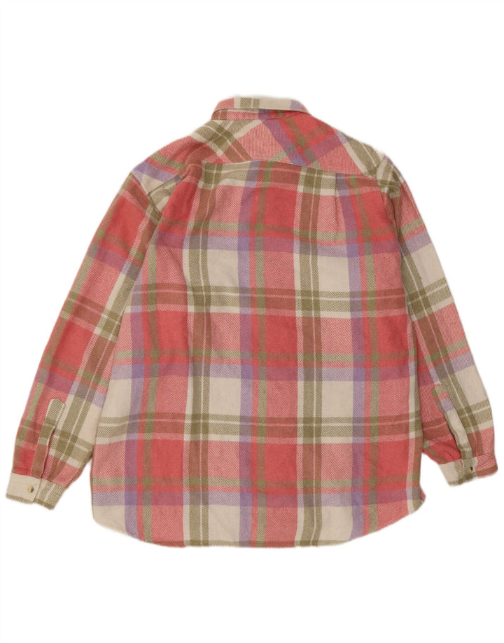 vintage Chemise en flanelle pour hommes Grand chèque rose Acrylique