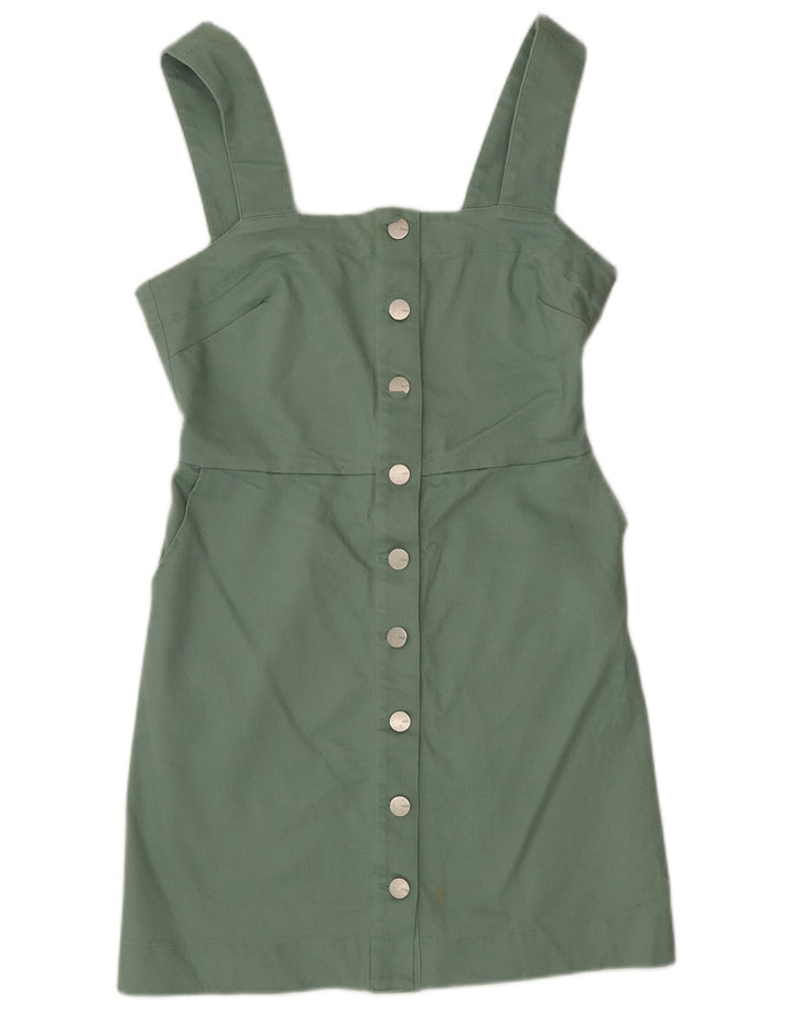 Oasis Robe chasuble pour femme UK 12 en coton vert moyen