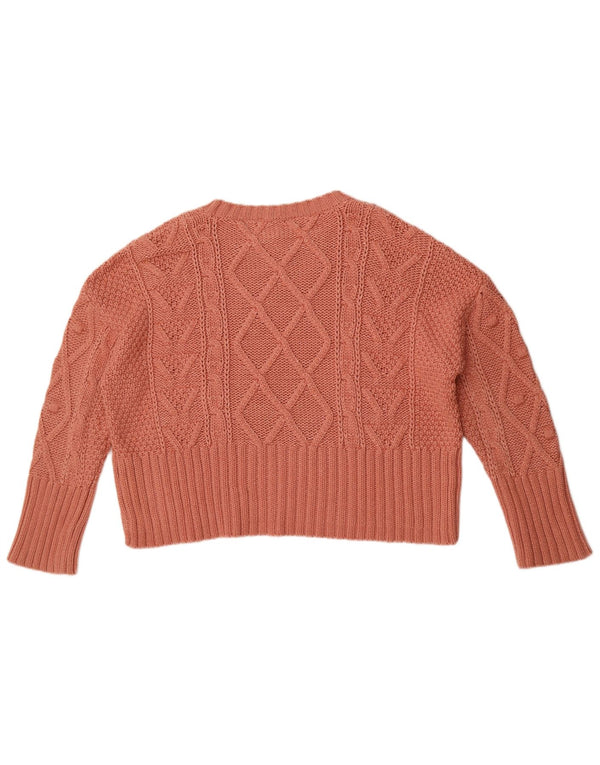 Zara Pull surdimensionné à col bateau pour femme UK 14 en coton rose moyen