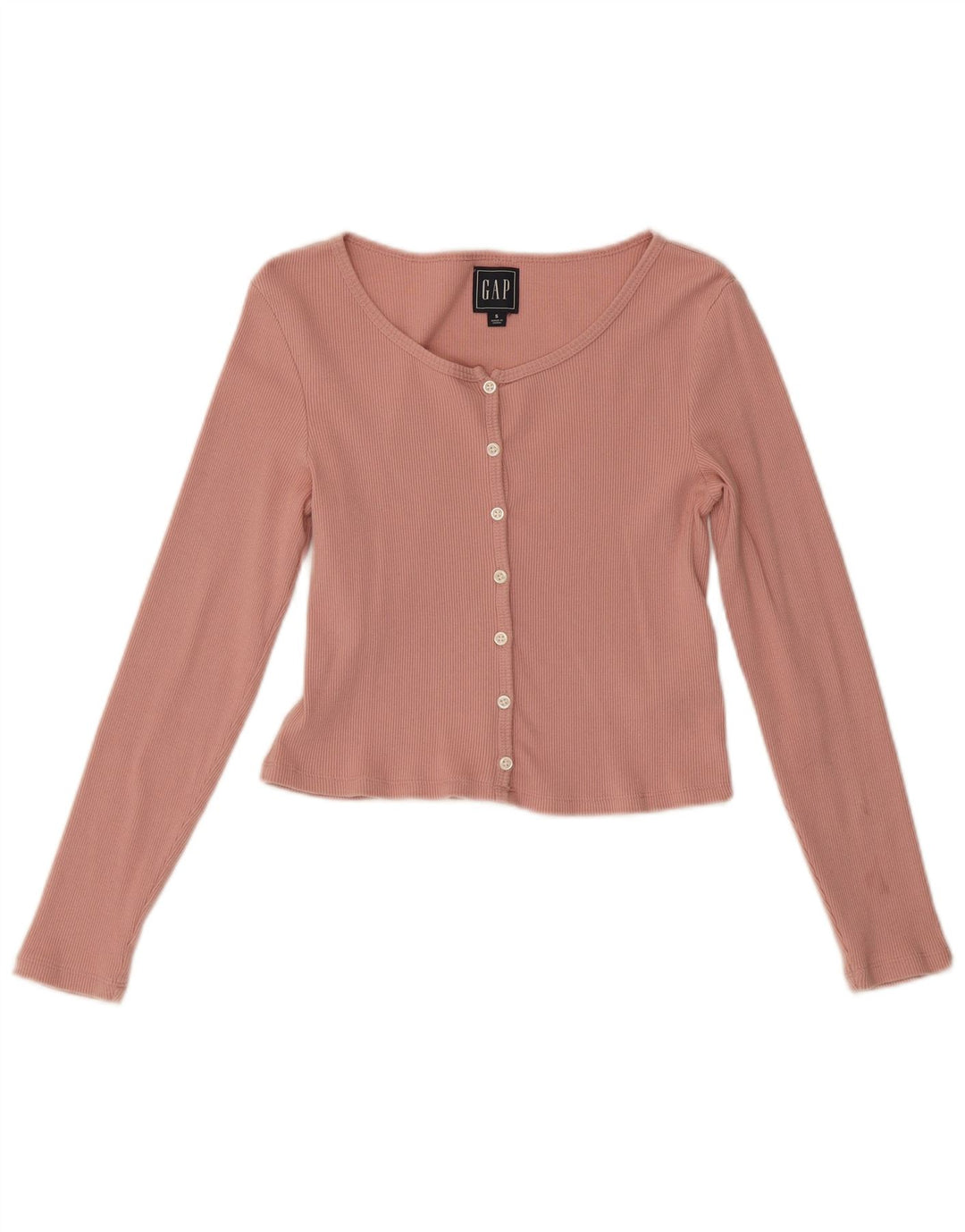 Gap Womens Crop Top Manches Longues UK 8 Petit Rose Coton