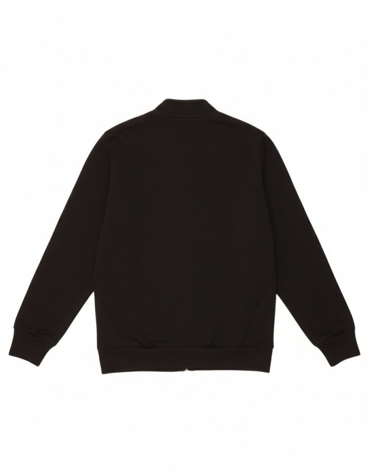 ADIDAS Boys Tracksuit Top Jacket 9-10 Years Black Polyester