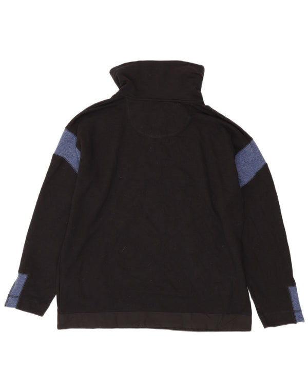 Nautica Sweat-shirt à col zippé pour homme en coton color block noir moyen