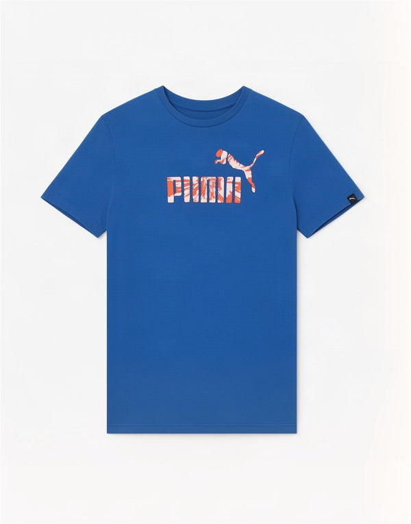 Puma T-Shirt Graphique Garçon 15-16 ans Bleu Coton