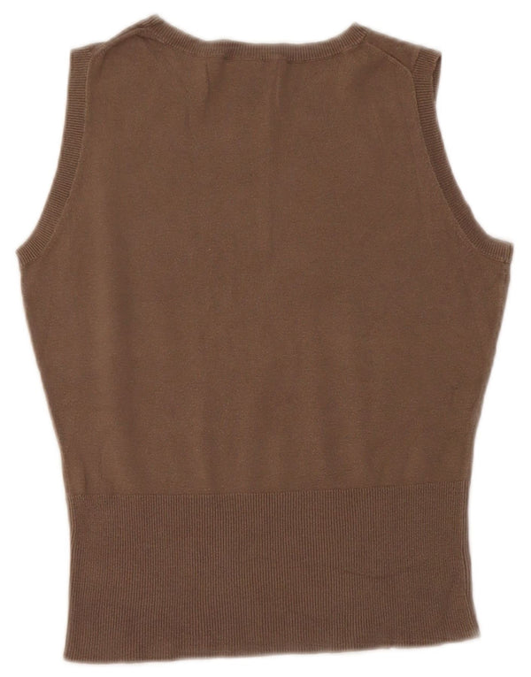Gap Womens Vest Débardeur UK 12 Coton Marron Moyen