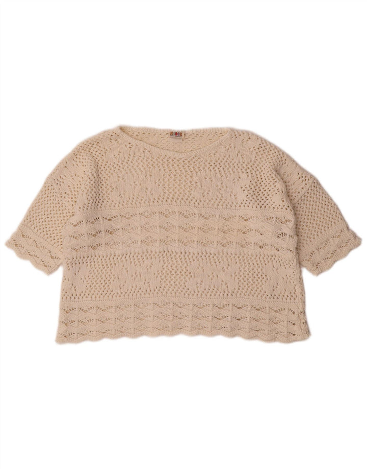 Redok Pull court à col bateau pour femme UK 14 Medium Off White